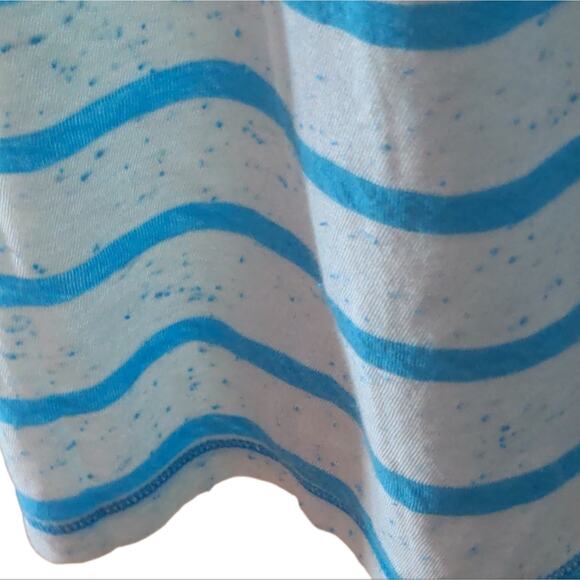 HOLLISTER White Teal Burnout Striped Tee Large NEW - Picture 4 of 9